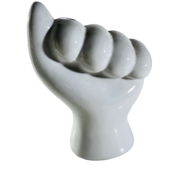 Vintage Other - Life-size white vintage hand vase,  fist vase
